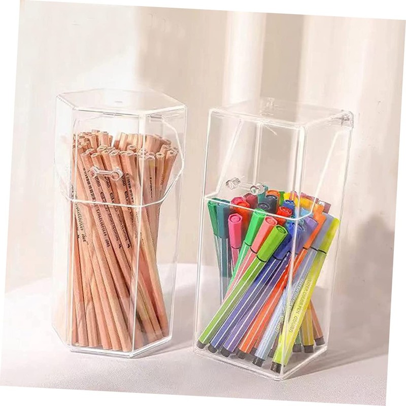 MERRYHAPY 2pcs Nordic Style Transparent Storage Box Multifunctional Lipstick Storage