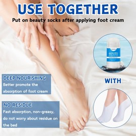 Urea Cream 60 Percent for Feet,2PCS Urea Foot Cream & 1Pairs Moisturizing Socks,Foot Cream for Cracked Heels and Dry Skin,Cracked Heel Repair Cream,Deeply Moisturizing & Nourishing Foot Moisturiser