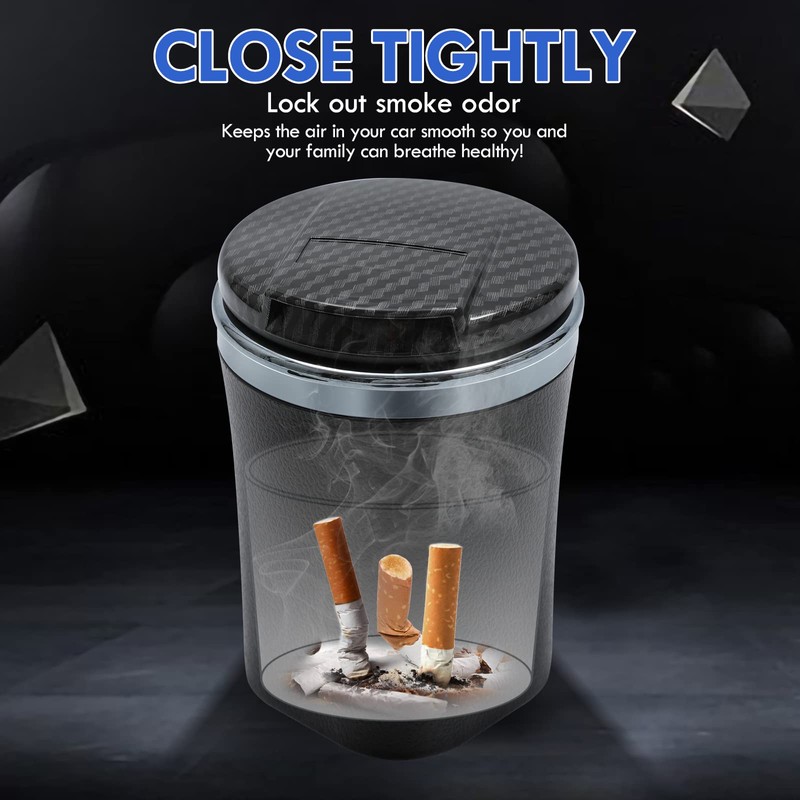 Car Ashtray with Lid Auto Ashtrays Smell Proof Smokeless Ashtray