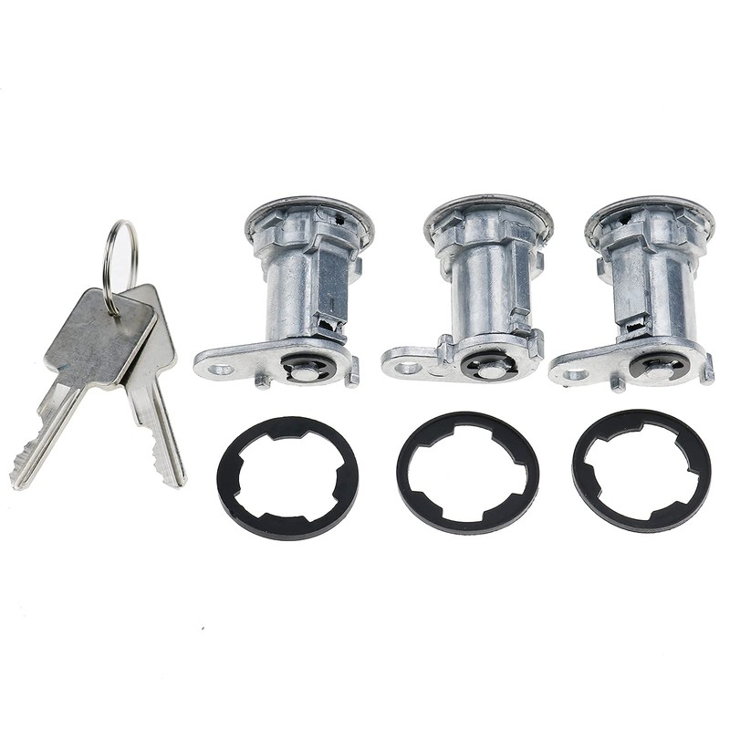 DVPARTS Set Of 3 Door Cylinder Lock Kit Door Lock