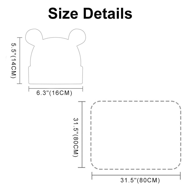 Exemaba Unisex Baby Swaddle Blanket with Hat Set Newborn Swaddle