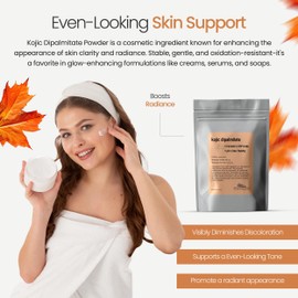 Kojic Acid Dipalmitate Powder Natural and Organic Derivative of Kojic Acid and Palmitic Acid, Pure Kojic Dipalmitate More Stable, Skin Softening by Talsen Chemicals (1 Ounce (Pack of 1))