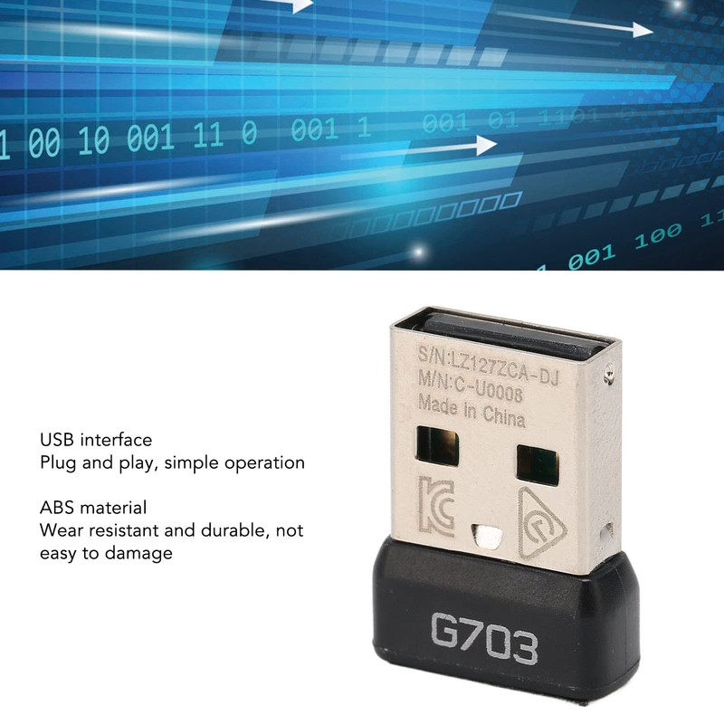 Garsent USB-Bluetooth-Adapter, -Bluetooth-Dongle-Empfänger für G703 Lightspeed Wireless Mouse, Keine Treiberinstallation