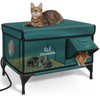 Indestructible Heated Cat House for Outside Cats Winter, 100% Weatherproof,