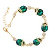 Navachi 18k Gold Plated Water Drop Crystal Green Zircon Five