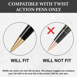 10 Pack, Pen Savings Ballpoint Pen Refills Compatible with Montblanc Twist Style Ballpoint Pens, Medium Point (Bulk Packed) (Blue)