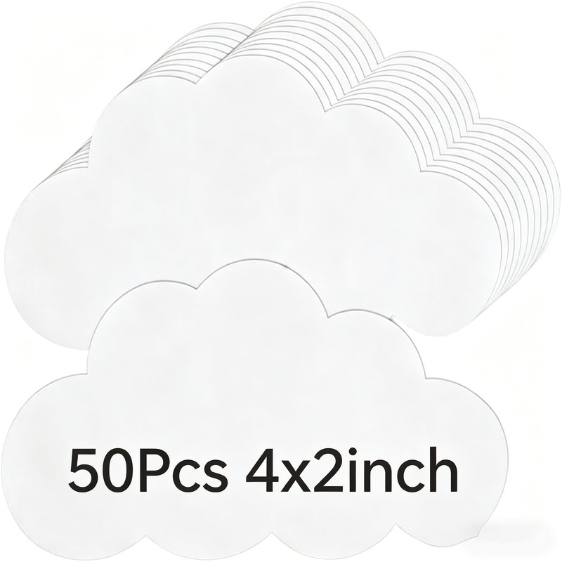 50Pcs Clouds Paper Cutouts, 4 Inch Paper Cloud Shapes Die