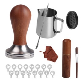 Yallmie 16Pcs 51Mm Espresso Accessories Set, Espresso Kit Comprehensive Espresso Machine Accessories Kit, Coffee Tamper Set, Espresso Set Accessories with Frothing Pitcher and Latte Art Pen