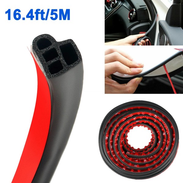 TSUINZ For Toyota Car Door 5M L-Shape Soundproofing Seal Rubber