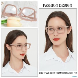 MARE AZZURO Oversized Reading Glasses Women Retro Square Readers 1.00 1.25 1.50 1.75 2.00 2.25 2.50 2.75 3.00 3.50 4.00 5.00 6.00 (Coffee, 100)