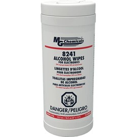 MG Chemicals 8241-TCA Alcohol Wipes for Electronics (70% IPA), 7" x 6" Wipes (in Pop Up Tub of 75)