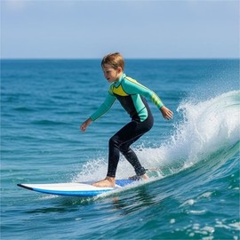 Gogokids Muta a maniche lunghe per bambini, in neoprene, 2,5 mm, con cerniera posteriore, mute termiche in neoprene, per bambine 2-10 anni, per nuotare, surf, immersioni