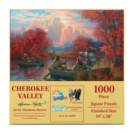 SUNSOUT INC - Cherokee Valley - 1000 pc Jigsaw Puzzle by Artist: Abraham Hunter - Finished Size 19" x 30" - MPN# 69409