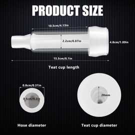 Threlaco Milking Machine Accessory Goat Teat Cup, Double Cup with Tube for Goat, Sheep, Camels, Farm Tool