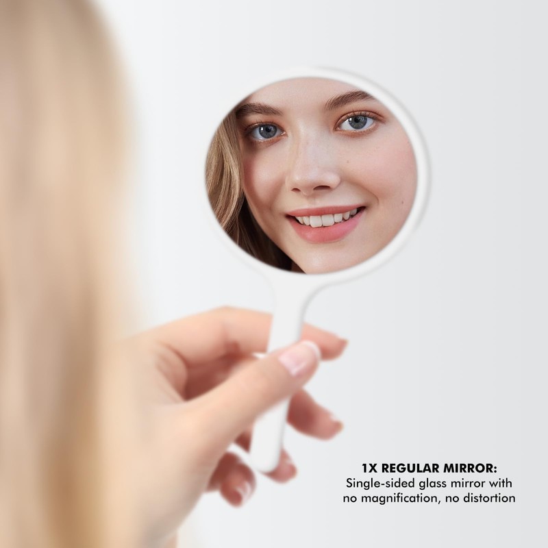 Pink Bunny Makeup Mirror - Unbreakable Travel Mirror with Handle