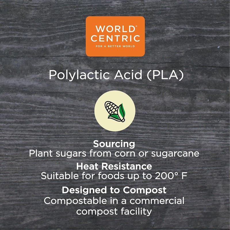 World Centric Pla Clear Cold Cups, 10 Oz, Clear, 1,000/carton