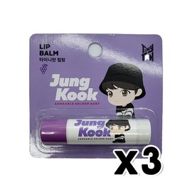 타이니탄 방탄소년단 정국 (JungKook) 립밤 포도향 x 3개 TinyTAN BTS Jungkook Lip Balm Grape Scent x 3 pcs