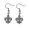 Sterling Silver Filigree Fleur De Lis Dangle Earrings