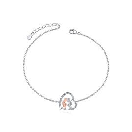 Fryneauy Sister Anklet for Women S925 Sterling Silver Anklet Bracelet Chain Anklets Jewelry Gifts for Girls