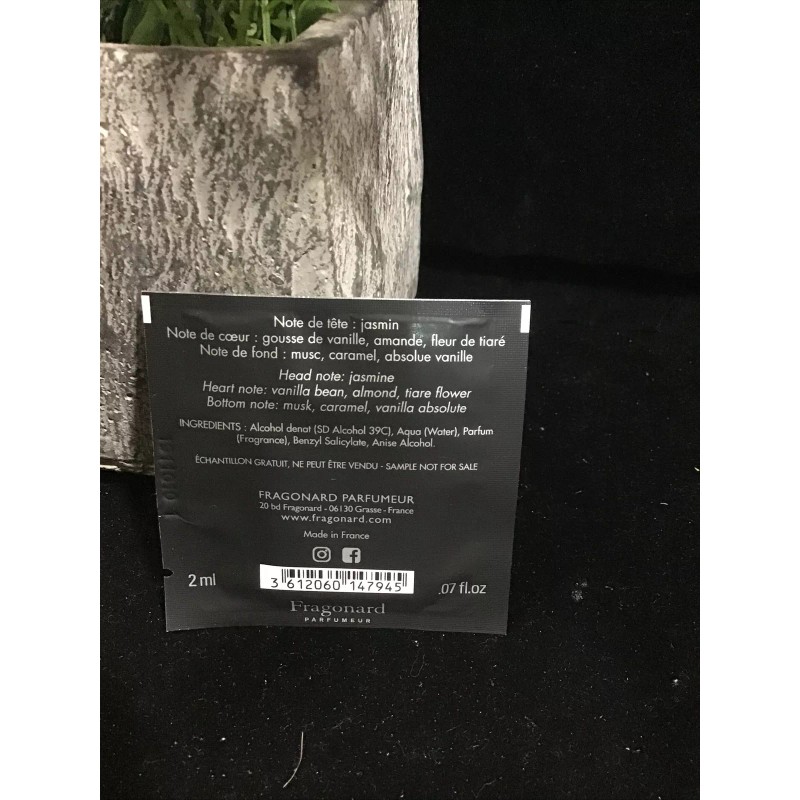 FRAGONARD Rare Women’s EDT VANILLE 2 ml Sample