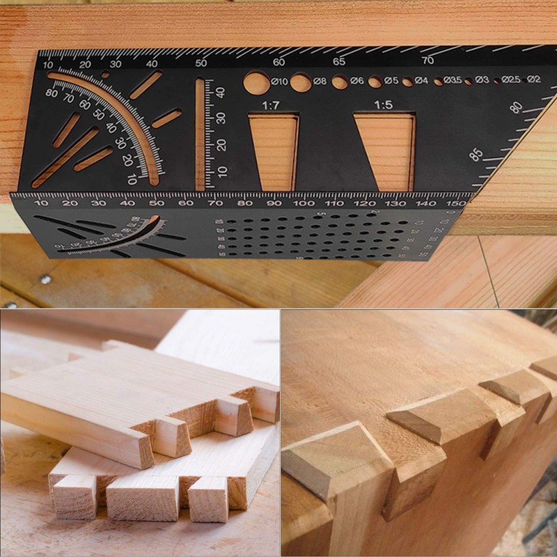 Aweohtle 3D Mitre Angle Mitre Aluminium Alloy Angle Rule Woodworking