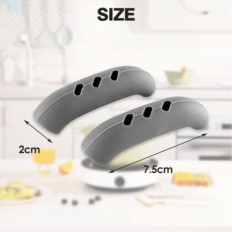 6 Pack Heat Resistant Silicone Pot Handle Covers - Universal