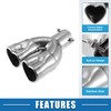 X AUTOHAUX Car Dual Exhaust Tip Pipe Heart Shaped 2.5"