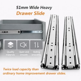 AOLISHENG Heavy Duty Full Extension Drawer Slides with Ball Bearings for Kitchen Cabinets, Bedroom Furniture & Storage Drawers