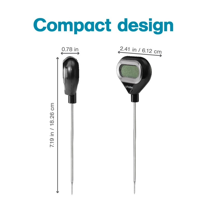 Polder Pivoting Screen Instant Read Thermometer, Black