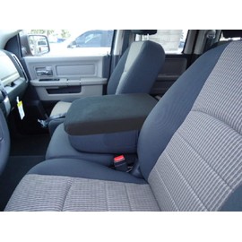 Car Console Covers Plus Cushioned Padded Fleece Center Armrest Console Cover for Center Console Lid fits Dodge ram Models 2002-2013 Made in USA Dk. Gray