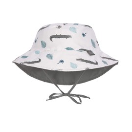 LÄSSIG Splash & Fun Baby and Toddler Sun Hat Fishing Hat with UV Protection, Crocodile White, 50/51, 19-36 Months
