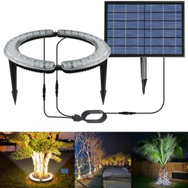 GULADUS Solar Palm Tree Lights Outdoor, 12000 mAh & 32 LEDs Outdoor Yard Lighting, 6000K Uplight Landscape Spotlights Solar Powered Flood Lights for Large Tree, Yard, Landscape, Garden