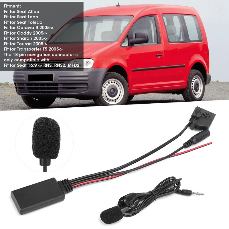 18Pin MFD2 RNS2 Bluetooth Adapter Radio Wireless Aux Cable Fit