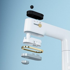 NDZZQBPGO Bathroom Faucets Pull Out Basin Mixer Sink Faucet Gourmet LED Temperature Tap 360° Tapware Crane Brass White