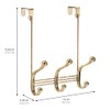 iDesign 3-Double Door Clothes, Towels, or Accessories-Soft Brass Hook Rack