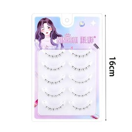 5 Pairs Korean Lower Eyelashes 3D Natural Look Comic Eyelashes with Soft Transparent Band Tie Short Lower Eyelashes Cosplay Anime Eyelashes Little Devil Eyelashes Beauty Eye Extension Tool