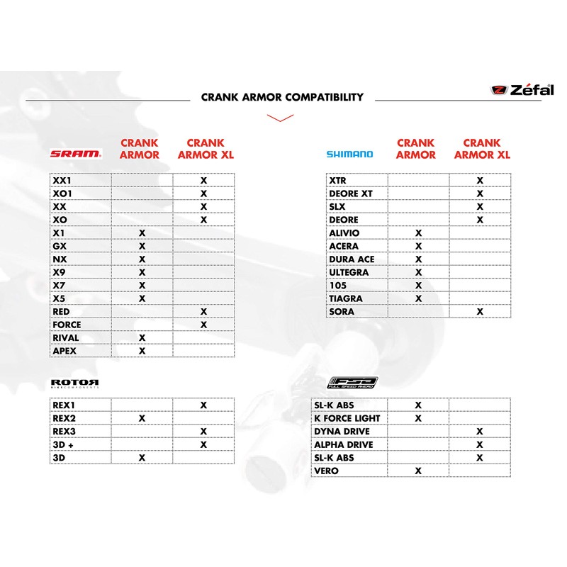 ゼファール(Zefal) 自転車用 クランクプロテクター CRANK ARMOR ロード用 レッド 2612