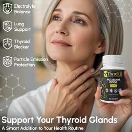 SAFECASTLE- ThyroKi Tabletas de yoduro de potasio 130 mg (150 tabletas) Tabletas de disolucin rpida de soporte para tiroides  Pot                     