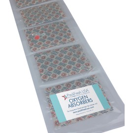 PackFreshUSA: 10 Pack - 2000cc Oxygen Absorber Packs - Individually Sealed - Food Grade - Non-Toxic - Food Preservation - Long-Term Food Storage Guide Included