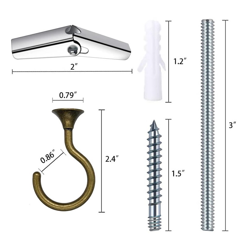 diplambr Swag Hook Heavy Duty Ceiling Hook with Hardware for