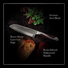 Hammer Stahl 4.5 Inch Japanese Style Santoku Knife High Carbon Stainless Steel Kitchen Knife | Razor Sharp Multipurpose Chopping Knife for Meat, Vegetable & Fruit with Ergonomic Handle & Gift Box