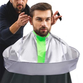 Professional Hair Cutting Capes Hairdressing Cape Waterproof Hair Cutting Cape Hairdressing Cape Adult Hairdressing Accessories Men and Women, Grey, green