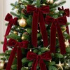 G2PLUS 25mm Burgundy Christmas Velvet Ribbon for Gift Wrapping: 25