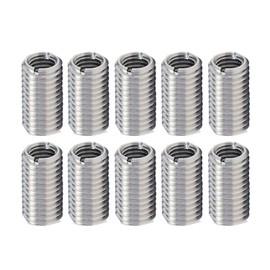 Pack of 10 Threaded Insert, 15 mm M8 to M6 Stainless Steel Reducing Nut Threaded Sleeves, Thread Adapter Set, Female Thread Threaded Nuts Conversion Kit Repair Tool Fasteners