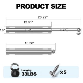 Valet Rod for Closet Retractable, 13.4"-23.2" Pull Out Clothes Hanger Rail, Heavy Duty Alloy Steel Side Mount Wardrobe Bar, Adjustable Organizer Rack for Laundry Room, Bathroom, Entrance (Nickel)