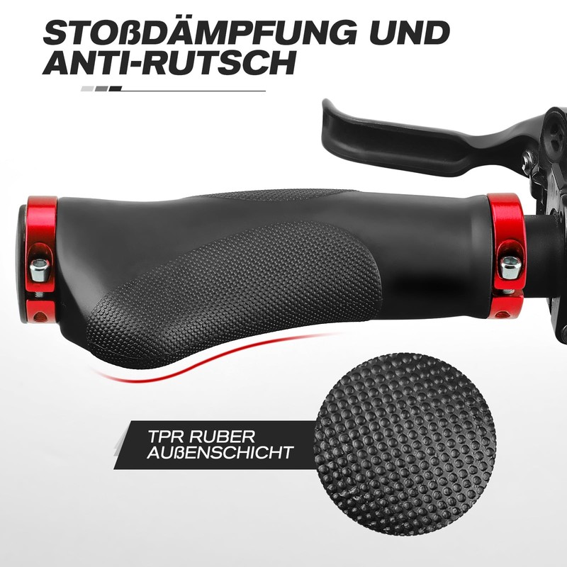 GXCROR Ergonomic Bicycle Grips with Non-Slip Point Design, Shock-Absorbing Rubber