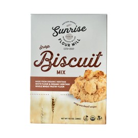 Sunrise Flour Mill USDA Organic Heritage Drop Biscuit Mix - 10.1 oz | Milled from Hard Red & White Sonora Wheats | Easier to Digest with Less Bloating | No Bleaching or Bromating | One Bowl Recipe