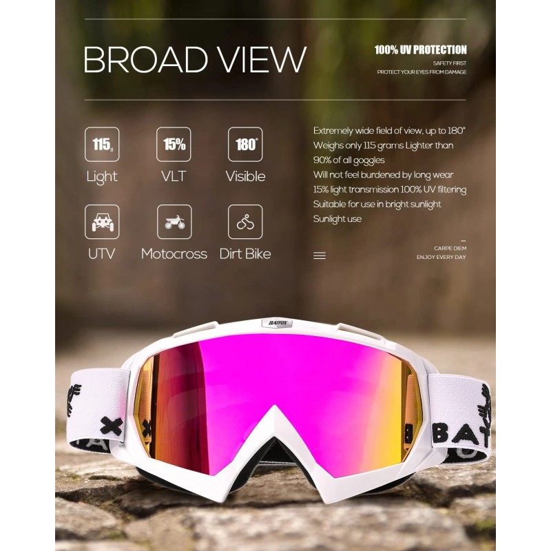 Batfox Dirt Bike ATV Goggles Motorcycle Gear Riding Motocross Dirtbike