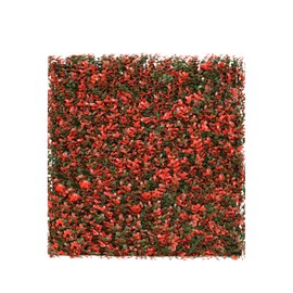 COARBOR 6 Packs 20" x 20" Artificial Boxwood Red Buxus Fence Panel Faux Ivy Fence Privacy Topiary Hedge Plant Fence Grass Wall Panels Backdrop for Balcony Patio Outdoor Indoor