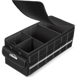 Oasser Car Trunk Organizer for SUV 75L Collapsible 4 Compartment Storage, Foldable Organizer Car Accessories for Women/Men